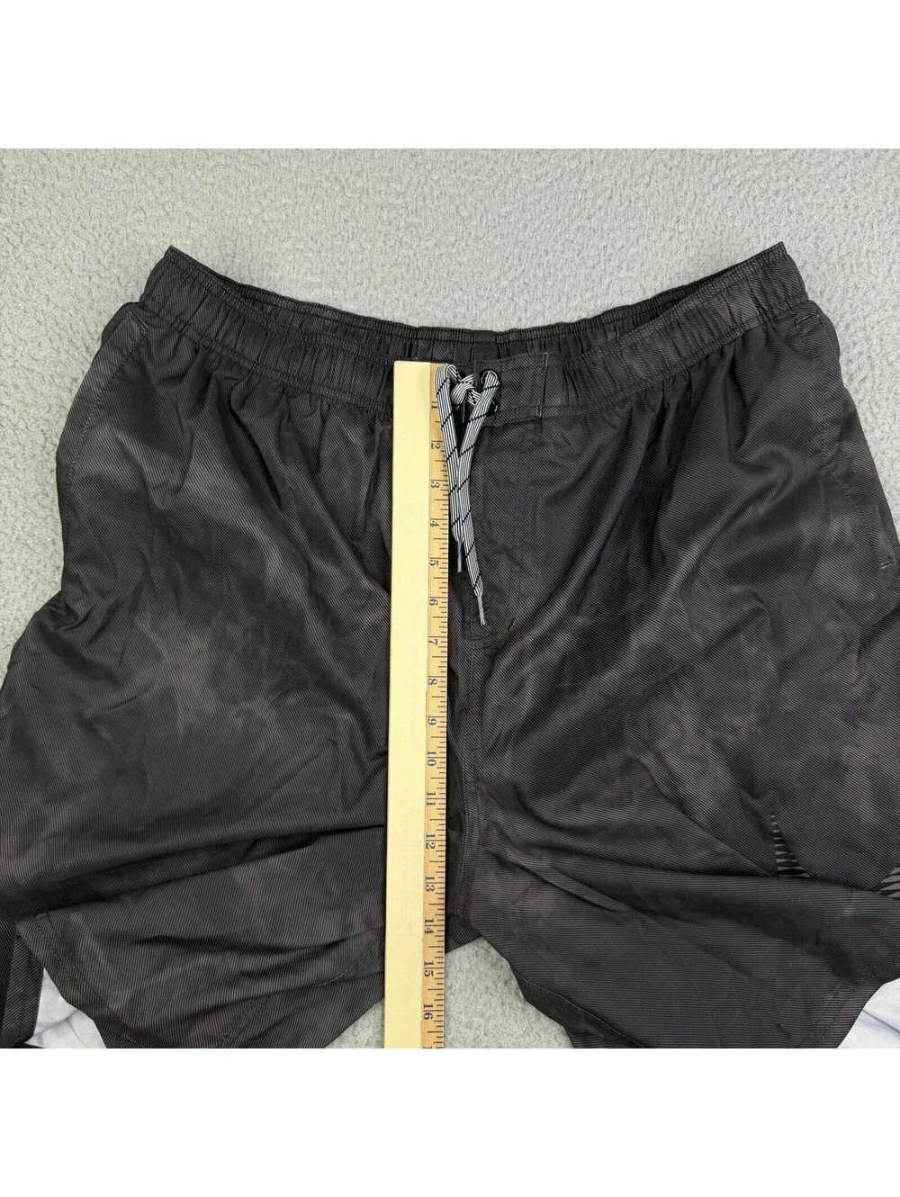 Nike Swim Trunks Hybrid Shorts Black Tie Dye Big Swoosh Mesh Lined Men’s 2XL